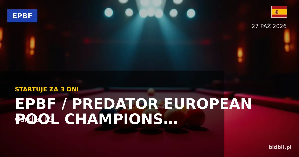 EPBF / Predator European Pool Championships Seniors & Ladies: Three Days to Go