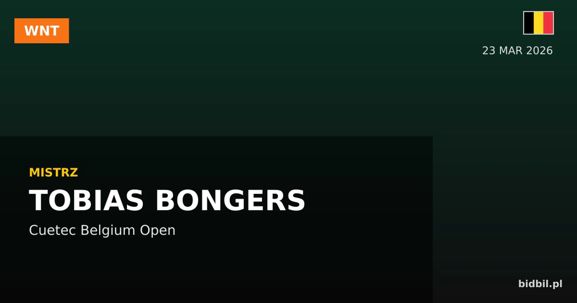 Cuetec Belgium Open 2026: Bongers Defeats Vogel in All-German Final